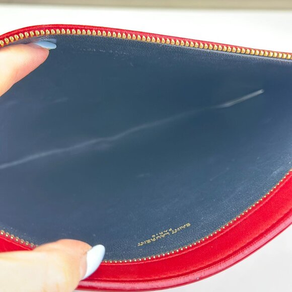 Saint Laurent Red Leather Large Clurch - Picture 8 of 8